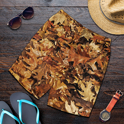 Fall Leaves Hunting Camouflage Print Men's Shorts