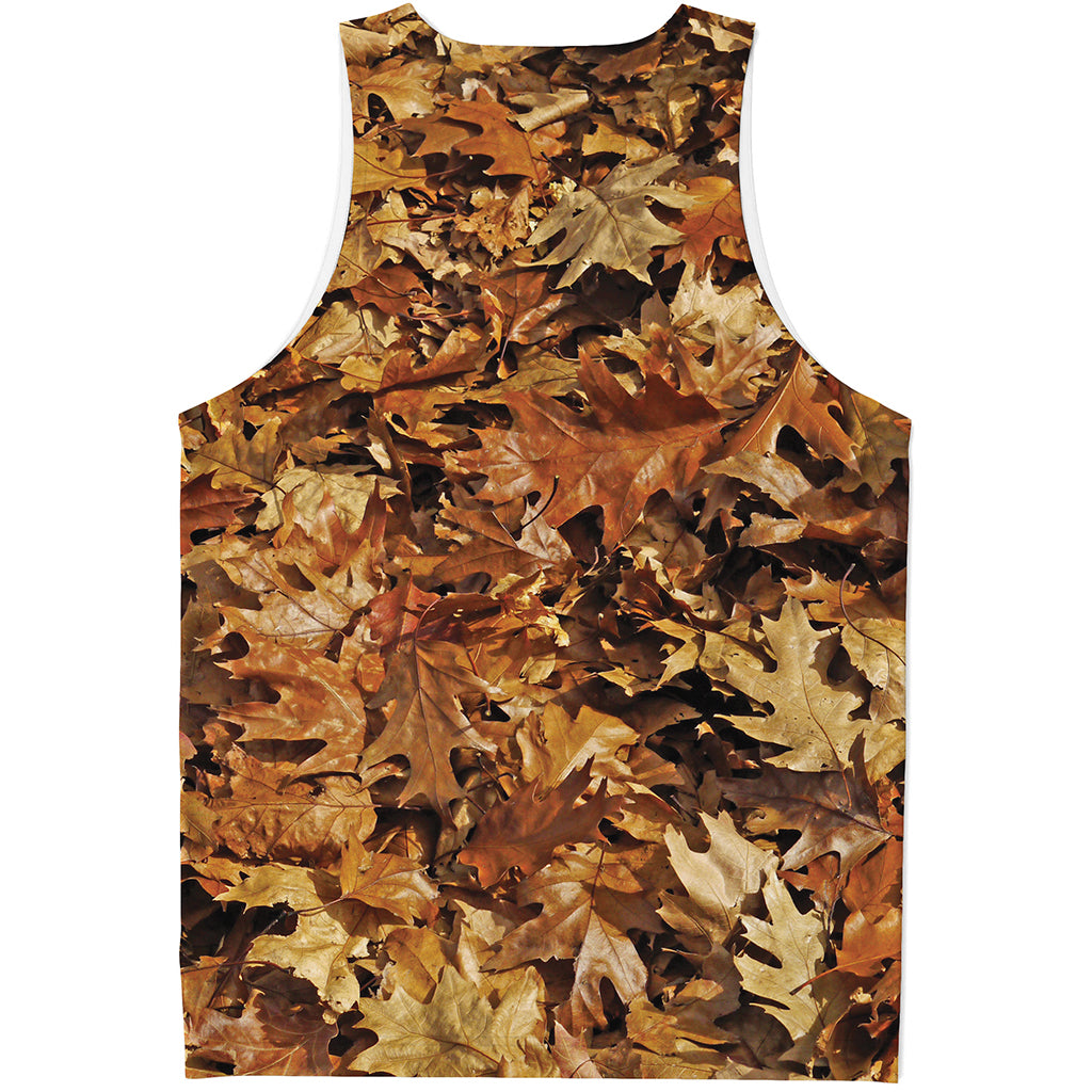 Fall Leaves Hunting Camouflage Print Men's Tank Top