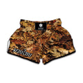 Fall Leaves Hunting Camouflage Print Muay Thai Boxing Shorts
