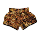 Fall Leaves Hunting Camouflage Print Muay Thai Boxing Shorts