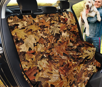 Fall Leaves Hunting Camouflage Print Pet Car Back Seat Cover