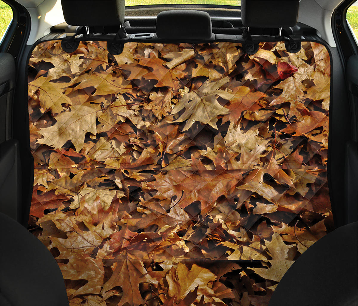 Fall Leaves Hunting Camouflage Print Pet Car Back Seat Cover