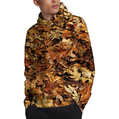Fall Leaves Hunting Camouflage Print Pullover Hoodie