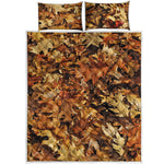 Fall Leaves Hunting Camouflage Print Quilt Bed Set