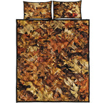 Fall Leaves Hunting Camouflage Print Quilt Bed Set