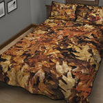 Fall Leaves Hunting Camouflage Print Quilt Bed Set