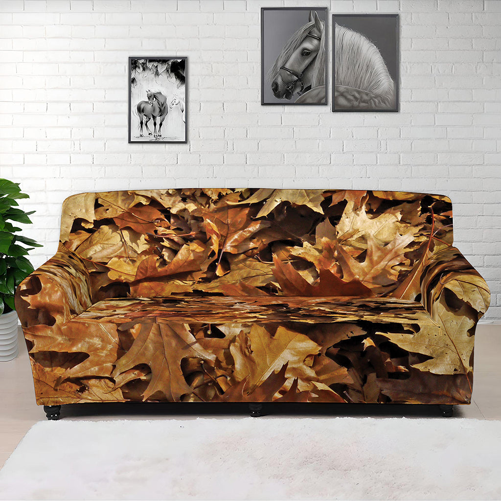 Fall Leaves Hunting Camouflage Print Sofa Cover