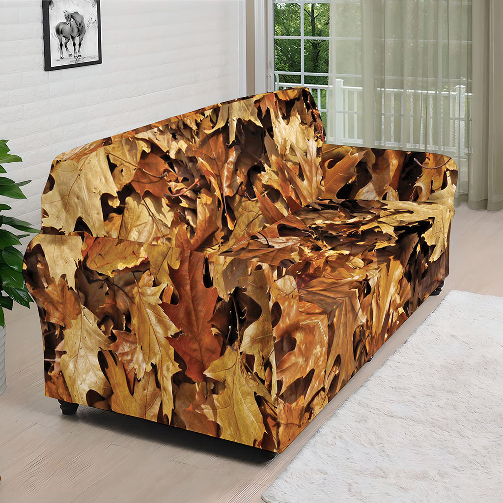 Fall Leaves Hunting Camouflage Print Sofa Cover
