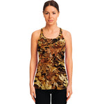 Fall Leaves Hunting Camouflage Print Women's Racerback Tank Top
