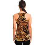 Fall Leaves Hunting Camouflage Print Women's Racerback Tank Top
