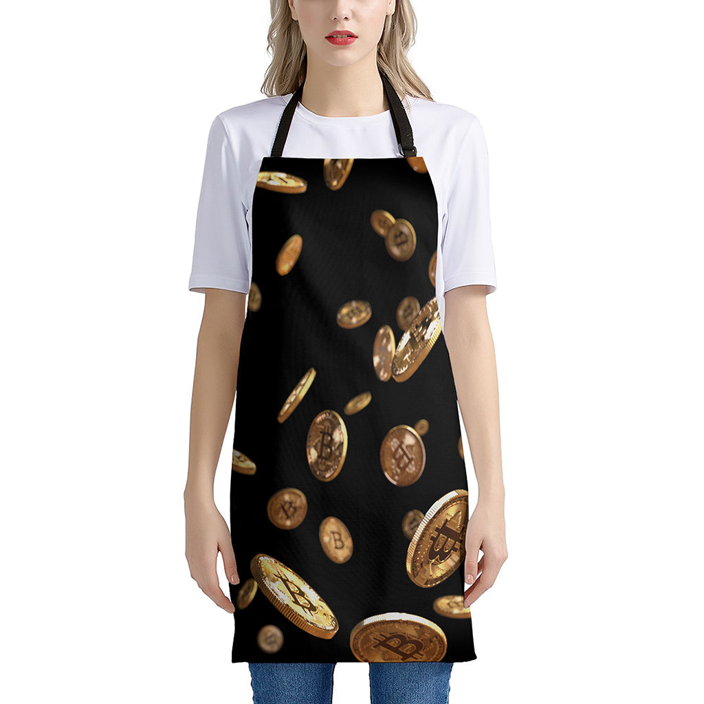 Falling Bitcoin Print Apron