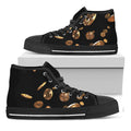 Falling Bitcoin Print Black High Top Sneakers