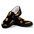 Falling Bitcoin Print Black Slip On Sneakers