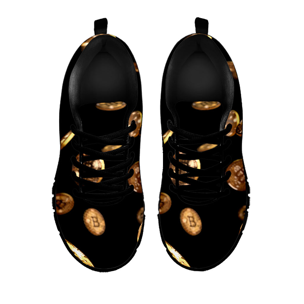 Falling Bitcoin Print Black Sneakers