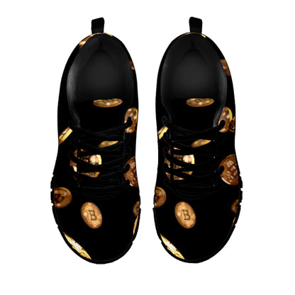 Falling Bitcoin Print Black Sneakers
