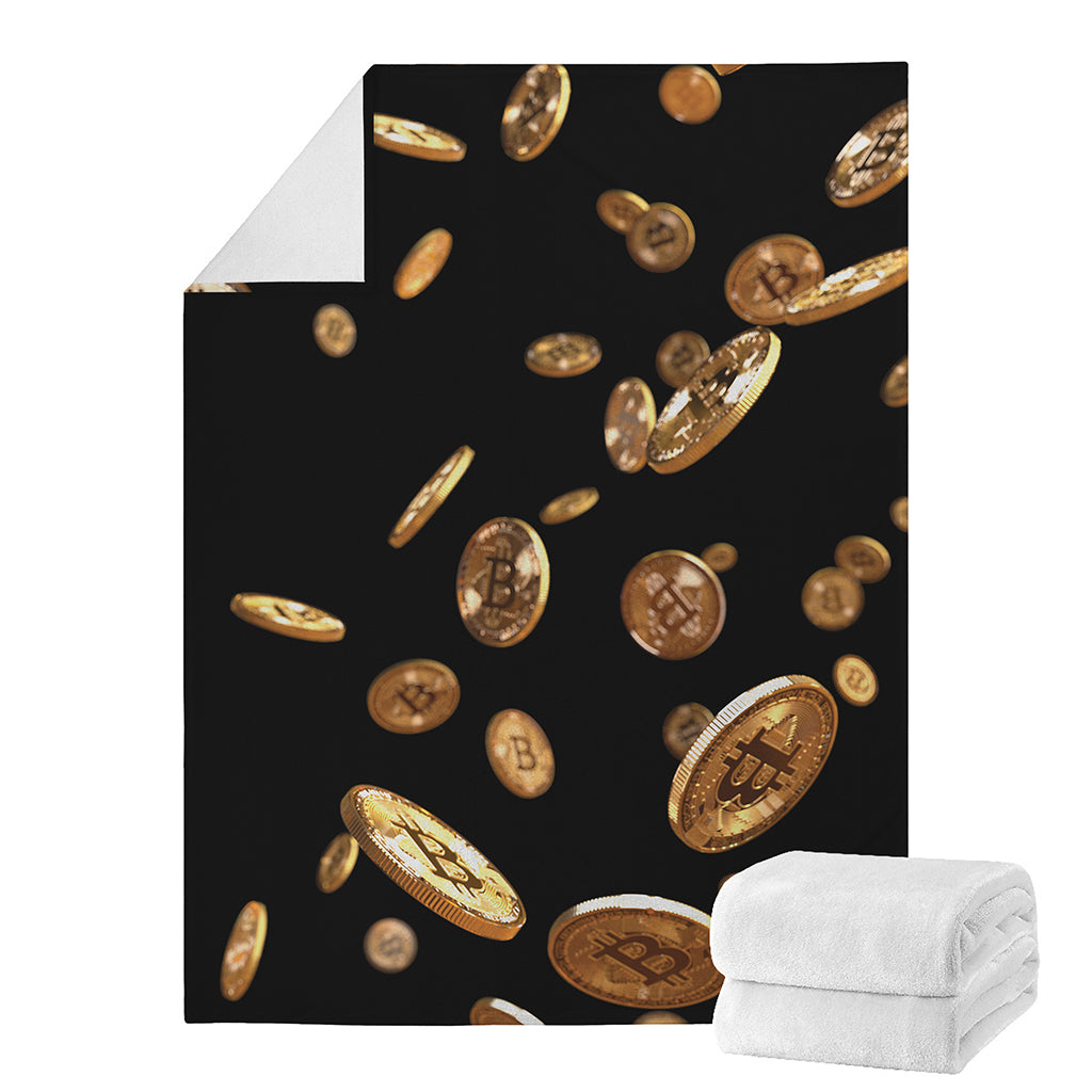 Falling Bitcoin Print Blanket