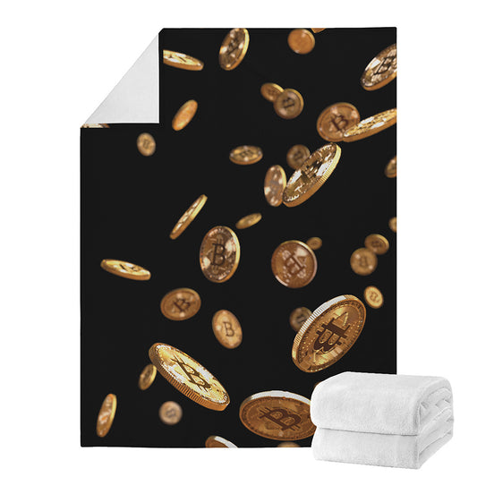 Falling Bitcoin Print Blanket