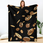 Falling Bitcoin Print Blanket