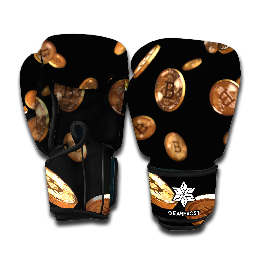 Falling Bitcoin Print Boxing Gloves