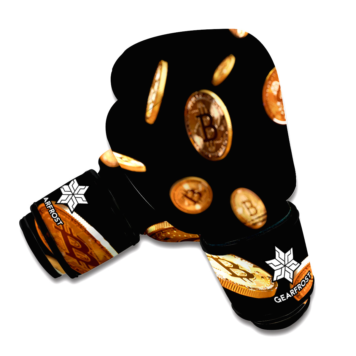 Falling Bitcoin Print Boxing Gloves