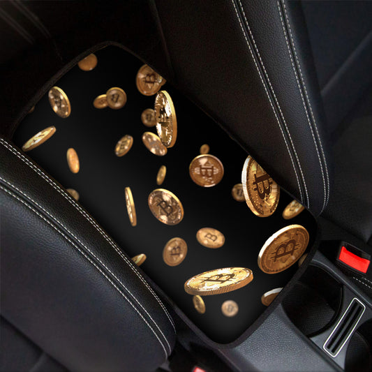 Falling Bitcoin Print Car Center Console Cover
