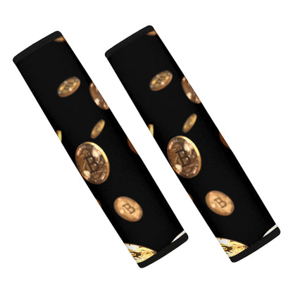 Falling Bitcoin Print Car Seat Belt Covers