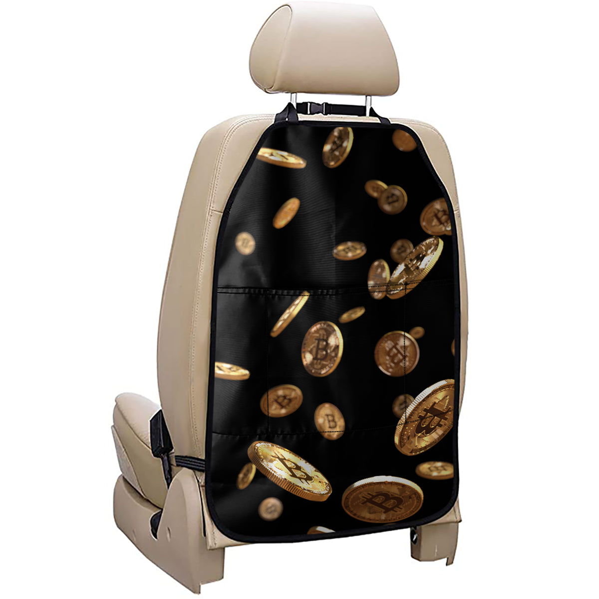 Falling Bitcoin Print Car Seat Organizers