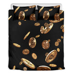 Falling Bitcoin Print Duvet Cover Bedding Set