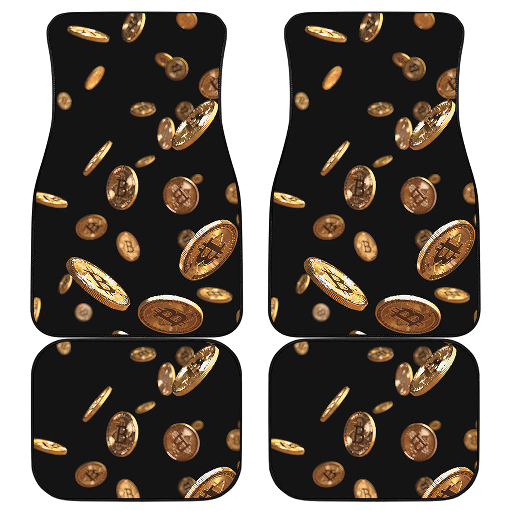 Falling Bitcoin Print Front and Back Car Floor Mats