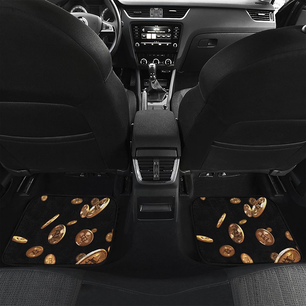 Falling Bitcoin Print Front and Back Car Floor Mats