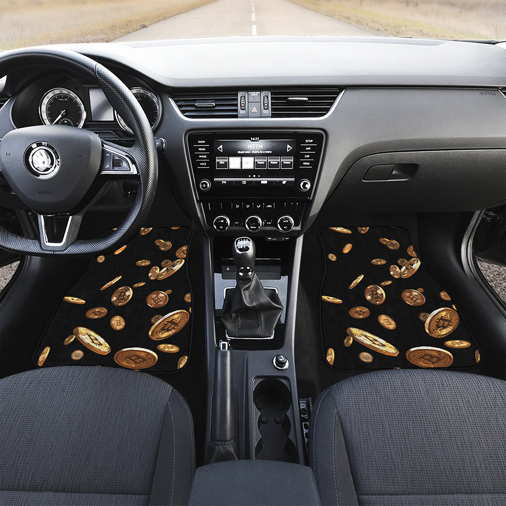 Falling Bitcoin Print Front Car Floor Mats