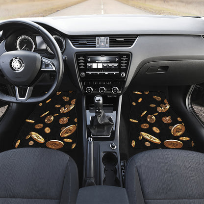 Falling Bitcoin Print Front Car Floor Mats