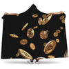 Falling Bitcoin Print Hooded Blanket