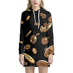 Falling Bitcoin Print Hoodie Dress