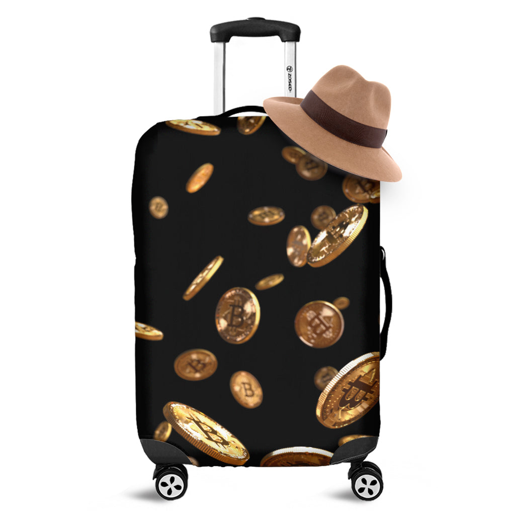 Falling Bitcoin Print Luggage Cover