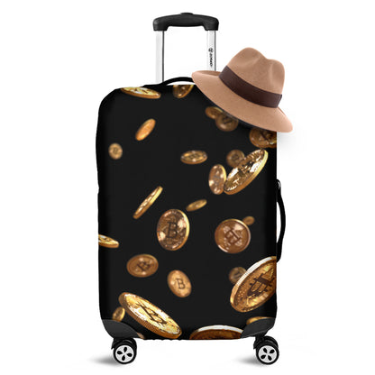 Falling Bitcoin Print Luggage Cover