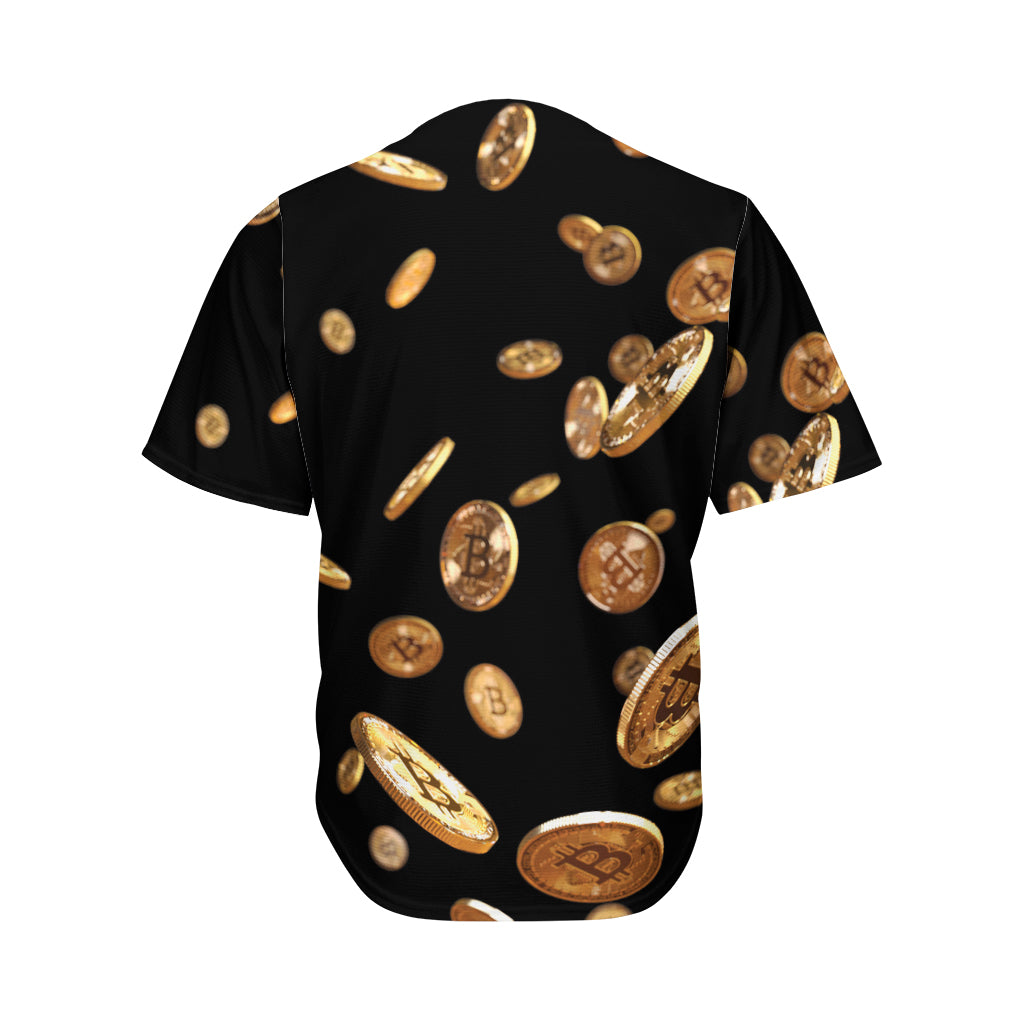 Falling Bitcoin Print Men's Baseball Jersey