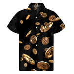 Falling Bitcoin Print Men's Short Sleeve Shirt