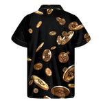 Falling Bitcoin Print Men's Short Sleeve Shirt