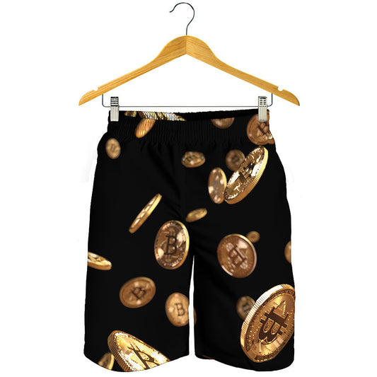 Falling Bitcoin Print Men's Shorts