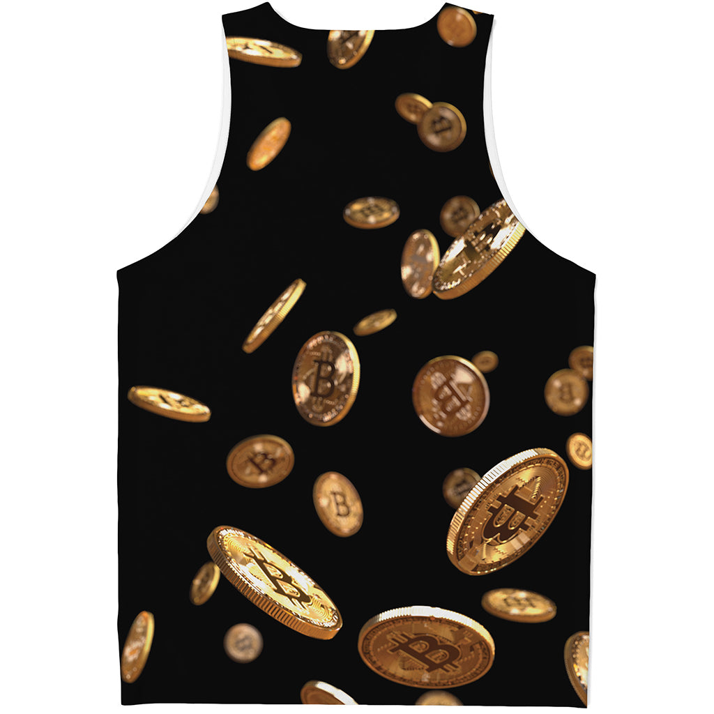 Falling Bitcoin Print Men's Tank Top