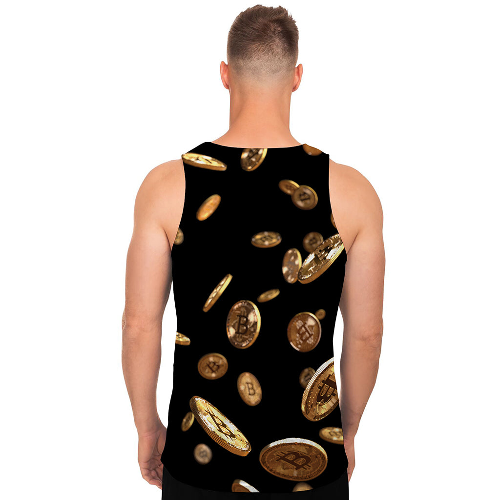 Falling Bitcoin Print Men's Tank Top