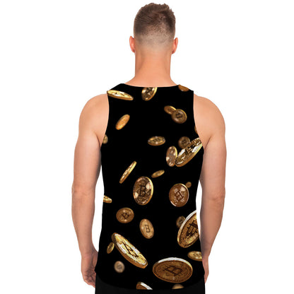 Falling Bitcoin Print Men's Tank Top
