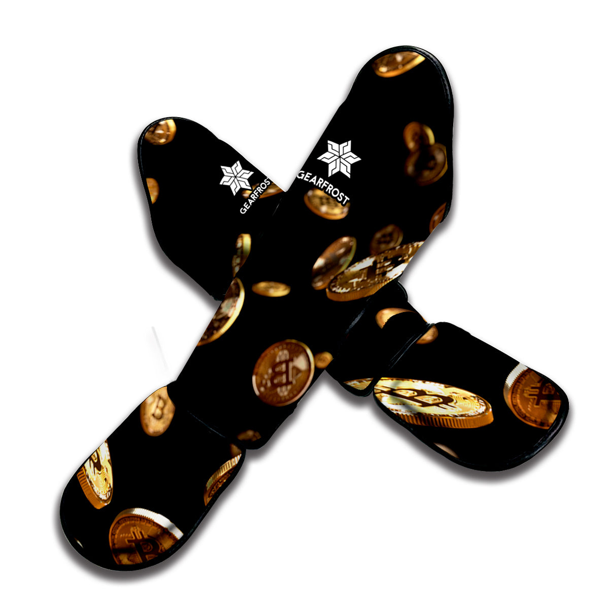 Falling Bitcoin Print Muay Thai Shin Guard