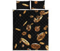 Falling Bitcoin Print Quilt Bed Set