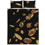 Falling Bitcoin Print Quilt Bed Set
