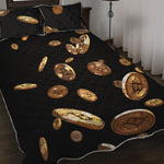 Falling Bitcoin Print Quilt Bed Set