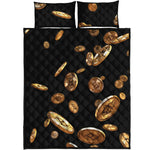 Falling Bitcoin Print Quilt Bed Set