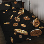 Falling Bitcoin Print Quilt Bed Set