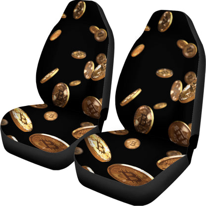Falling Bitcoin Print Universal Fit Car Seat Covers